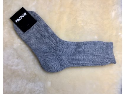 Dospělé teplé pletené ponožky 100% merino - světle šedé