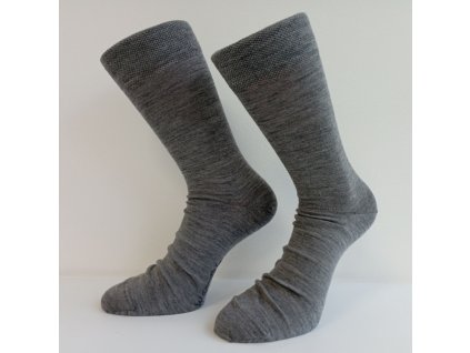 Dospělé tenké merino ponožky Trepon Wool - šedý melír