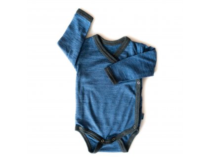 vyr 4143 Glueckskind Wickelbody royal blau dunkelblau 50 56 62 68 100 bio GOTS MerinoWolle Seide