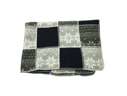 Dětská merino deka JOHA - patchwork kluk