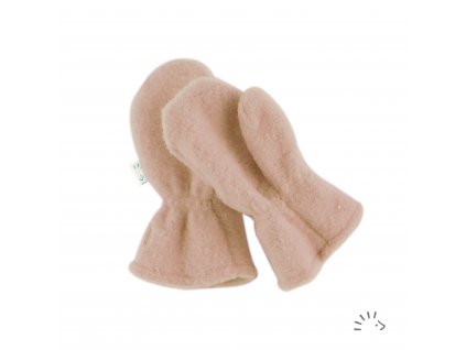 Vlněné rukavice dětské merino fleece- starorůžová