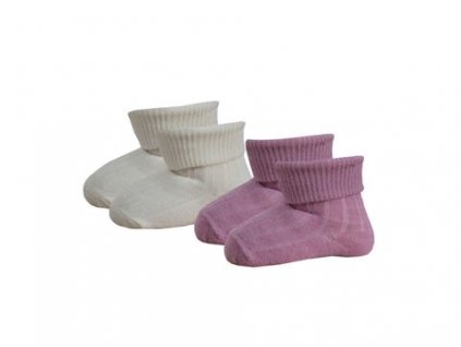 Kojenecké merino ponožky tenké-2 páry růžová
