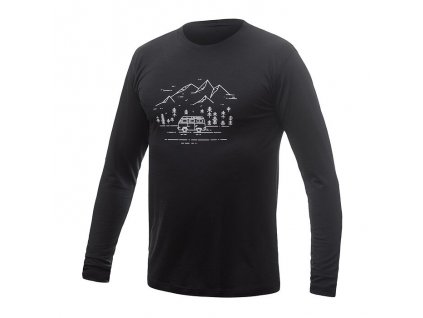 Pánské merino triko Sensor pt van life dl.rukáv černá