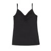 Dámské tílko s tenkými ramínky merino/hedvábí JOHA černé
