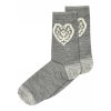 Merino ponožky MP Denmark srdce na šedém melíru