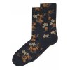 Merino ponožky MP Denmark květinový vzor na tmavě modré