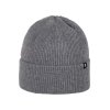 Velmi teplá merino čepice žebrovaná s ohrnovacím lemem Pure Pure s kašmírem - unisex dospělá - šedý melír