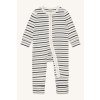 Overal BAMBUS Hust and Claire - modro-zelené proužky