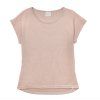 Dámské merino/hedvábí triko s krátkým rukávem volné - růžové
