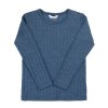 Dětské žebrované triko merino/hedvábí JOHA - modrý melír