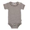 Body PROUŽKY kr. rukáv merino/hedvábí JOHA - hnědá