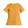 Glueckskind t shirt damen sonnengelb merinowolle seide