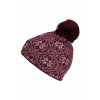 Pletená čepice s bambulí Nordic mpDenmark bordó vzor