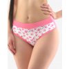 Dámské bambusové kalhotky Gina klasik vzor květy na růžové