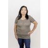 Dámské merino/hedvábí triko s krátkým rukávem Engel oříškové