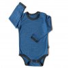 Glueckskind Body royalblau uni Buben Knaben Baby Kidner 74 80 86 92 100 bio GOTS MerinoWolle Seide