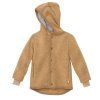 Merino bundička s kapucí na knoflíky Disana - caramel