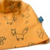 Glueckskind Haube Muetze sonnengelb Fuchs 100 bio GOTS MerinoWolle Seide1