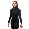 Dámská merino mikina Sensor Upper  krátký zip - černá