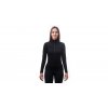 Dámská merino mikina Sensor Upper  krátký zip - černá