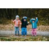 Bundička s kapucí merino fleece Iobio - tm. modrá
