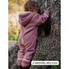 Zimní overal merino fleece s kapucí iobio starorůžový jeden zip