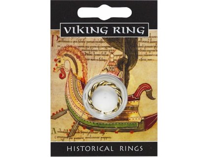 357 pozlateny vikingsky prsten so skrutenym vzorom