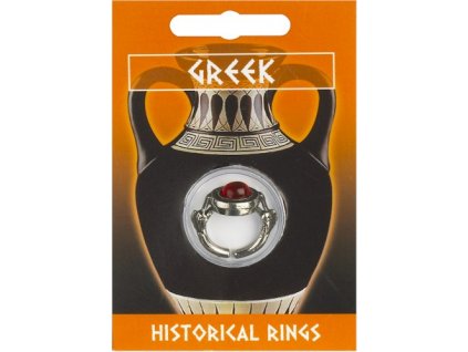 384 cinovy grecky prsten s delfinom a kamenom