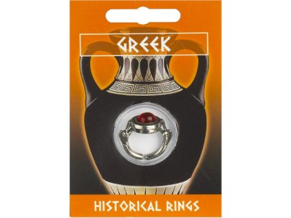 384 cinovy grecky prsten s delfinom a kamenom