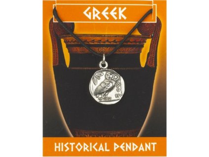 408 cinovy privesok grecka minca so sovou