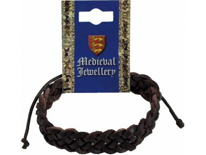 1626 stredoveky kozeny naramok s jednoduchym vzorom