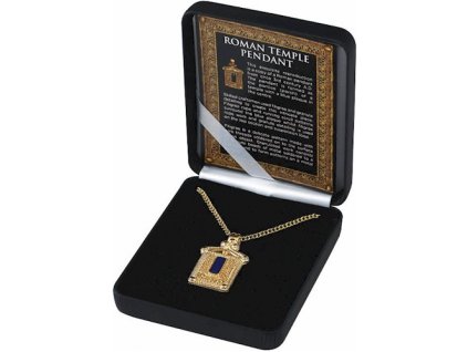 1692 pozlateny privesok rimsky chram so smaltovym kamenom