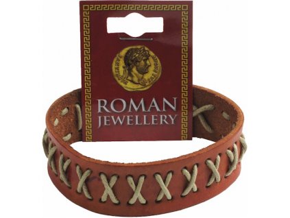 2076 presivany rimsky kozeny naramok so zapinanim na gombik