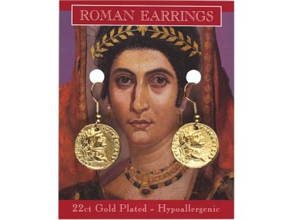 2103 pozlatene nausnice rimska minca
