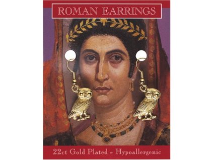 2115 pozlatene rimske nausnice sova
