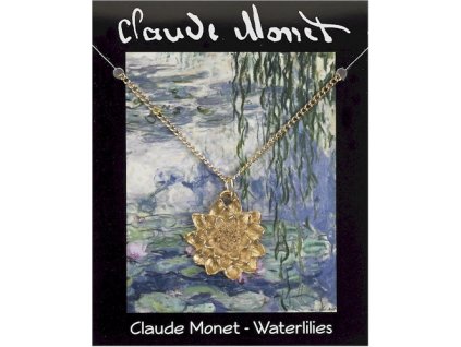 2568 claude monet vodne lekna pozlateny privesok