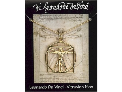 2616 leonardo da vinci vitruviansky muz pozlateny privesok