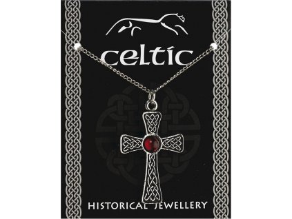 2688 1 keltsky cinovy privesok s retiazkou kriz s kamenom