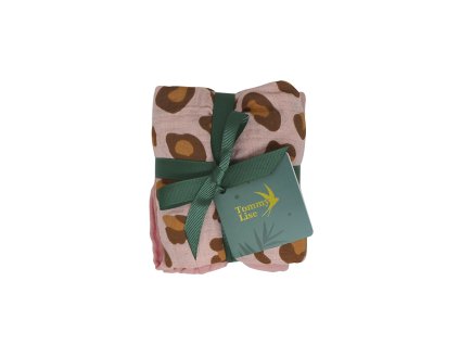 Set 2 mušelínových plen - Coral Leopard (70x70 cm)