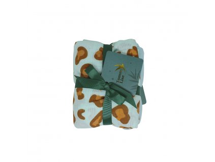 Set 2 mušelínových plen - Blue Leopard (70x70 cm)