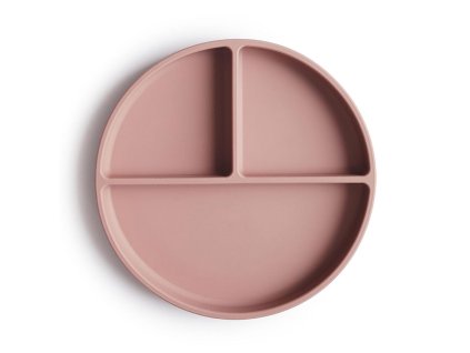 Mushie silikonovy tanier s prisavkou blush
