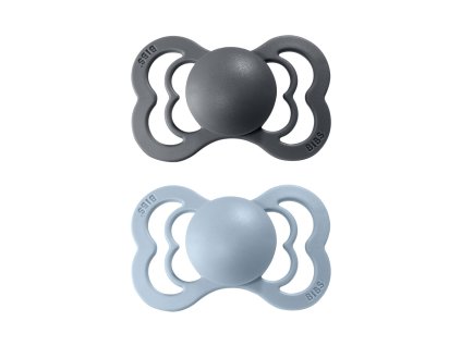 BIBS Supreme cumliky z prirodneho kaucuku zo silikonu 2ks Iron+BabyBlue