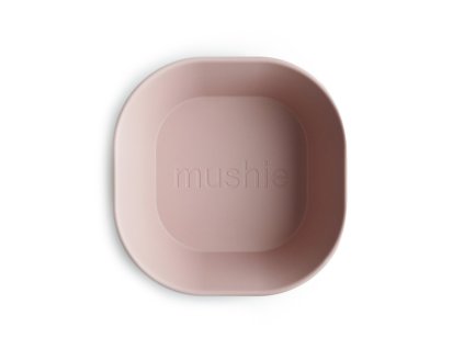 Mushie hranata miska 2ks blush