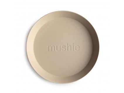 Mushie okruhly tanier 2ks vanilla