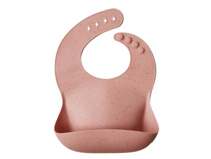 Mushie silikonovy podbradnik Peach Terazzo