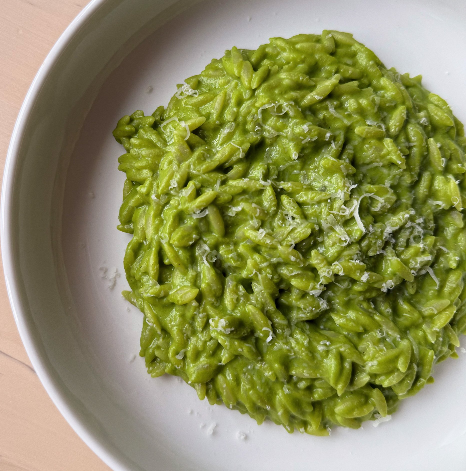 Hráškové krémové orzo