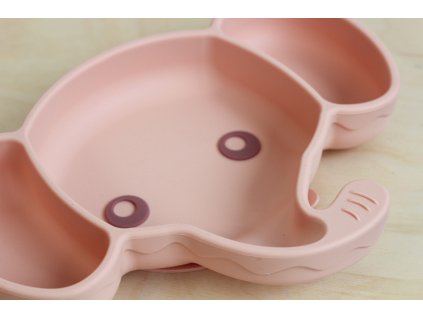 Dětský silikonový talíř dělený (Barva Soft grey)
