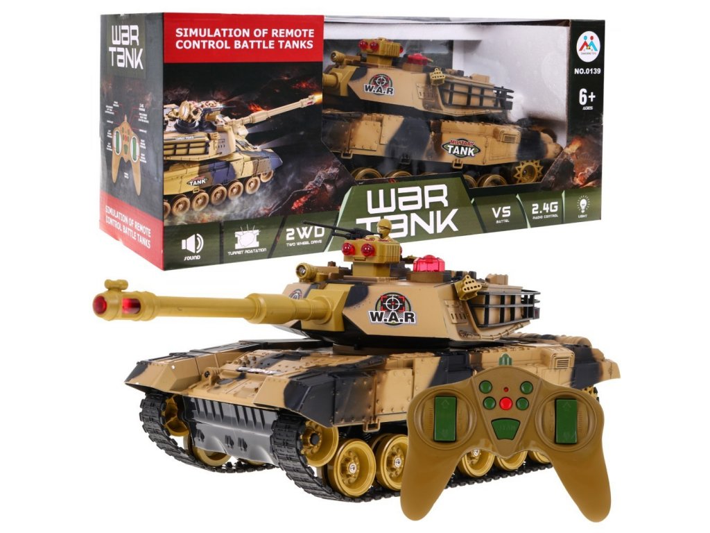 Tank na dálkové ovládání R/C béžový 1:18