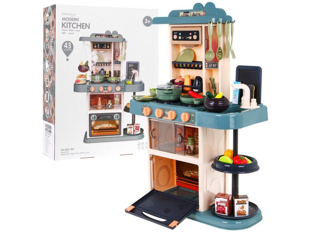 Dětská interaktivní kuchyňka s příslušenstvím a tabulí