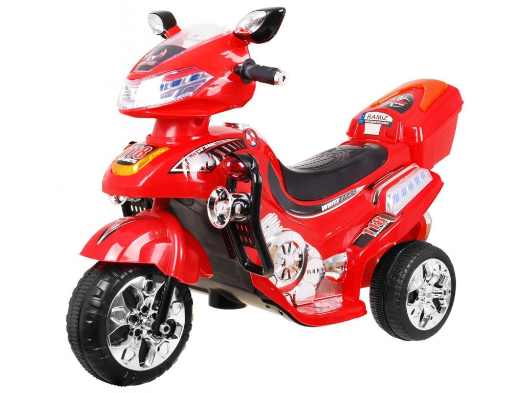 Dětská elektrická motorka 118 červená